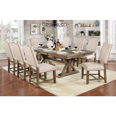 Julia Light Oak Extendable Dining Room Set