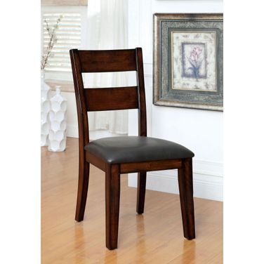 Dickinson I Dark Cherry Leatherette Side Chair Set of 2
