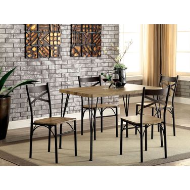 Banbury Gray and Dark Bronze 5 Piece Dining Set