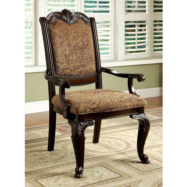 Bellagio Brown Cherry Fabric Arm Chair Set of 2