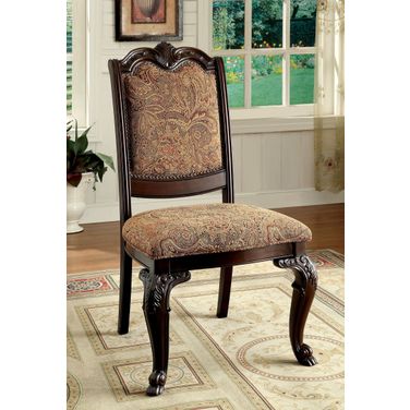 Bellagio Brown Cherry Fabric Side Chair Set of 2
