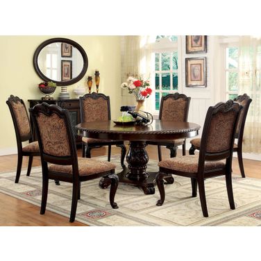 Bellagio Brown Cherry Round Pedestal Dining Room Set