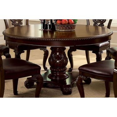 Bellagio Brown Cherry Round Pedestal Dining Table
