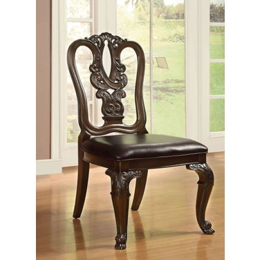 Bellagio Brown Cherry Wooden Side Chair Set of 2