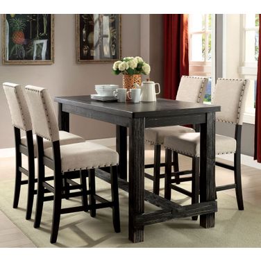 Sania Ii Antique Black Counter Height Dining Room Set