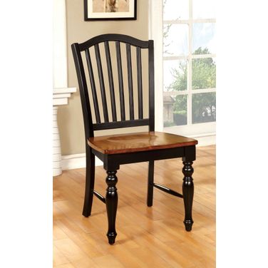 Mayville Black and Antique Oak Side Chair Set of 2