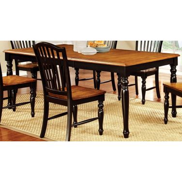 Mayville Black and Antique Oak Rectangular Extendable Leg Dining Table