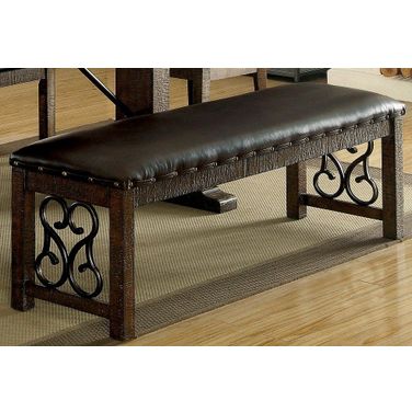 Paulina Rustic Walnut and Espresso Bench