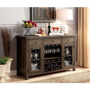 Paulina Rustic Walnut Server