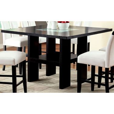 Luminar II Fog Glass Counter Height Pedestal Table