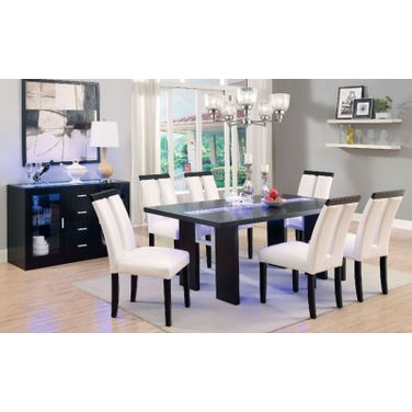 Luminar Glass Insert Rectangular Dining Room Set