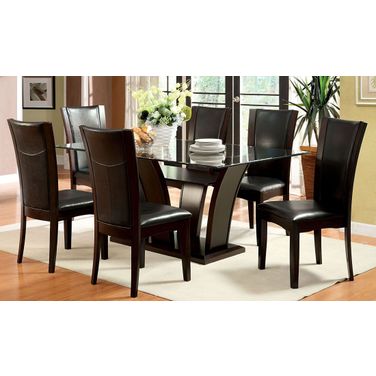 Manhattan I Dark Cherry Pedestal Dining Room Set