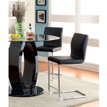 Lodia II Black Leatherette Counter Height Chair Set of 2