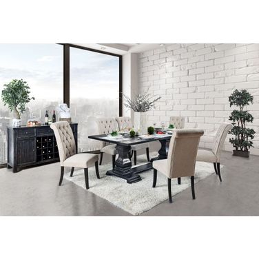 Nerissa Antique Black Dining Room Set