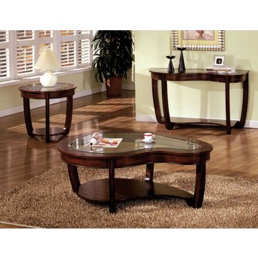 Crystal Falls Dark Cherry Occasional Table Set