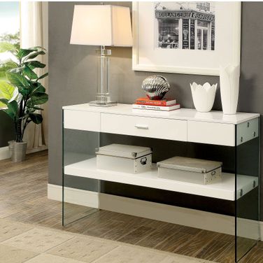 Raya White Sofa Table