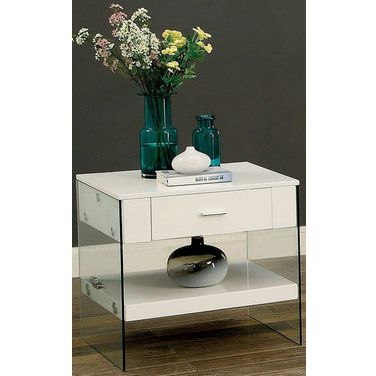 Raya White End Table