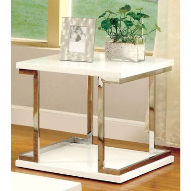 Meda White End Table