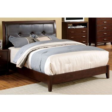 Enrico I Brown Cherry Leatherette King Bed