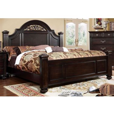 Syracuse Dark Walnut Cal. King Poster Bed