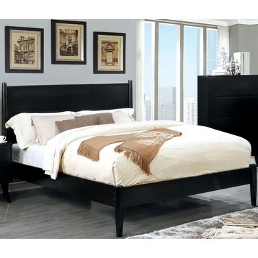 Lennart II Black King Panel Bed