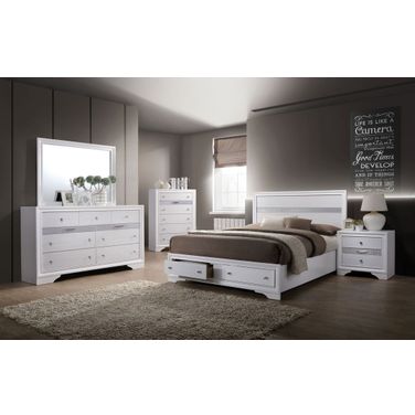 Chrissy White Storage Platform Bedroom Set