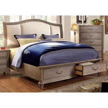 Belgrade I Queen Bed In Rustic Natural Tone and Ivory