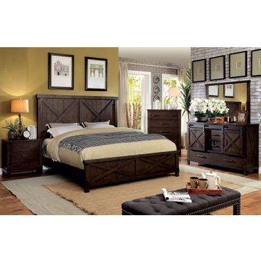 Bianca Dark Walnut Panel Bedroom Set