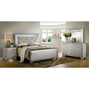 Bellanova Silver Upholstered Panel Bedroom Set