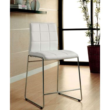Kona II White Leatherette Counter Height Chair Set of 2