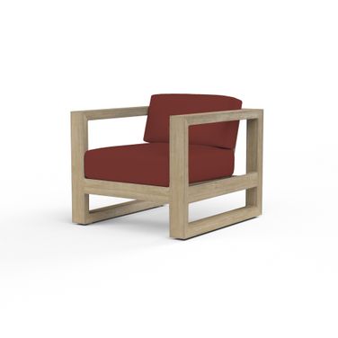Coastal Teak Club Chair in Canvas Henna