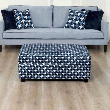 Colindale Ottoman In Gray and Blue