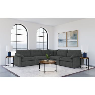 Collins 5-piece Modular Power Reclining Sectional In Dark Grey