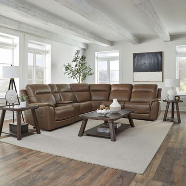 Collins 6 Piece Sectional In York Chestnut