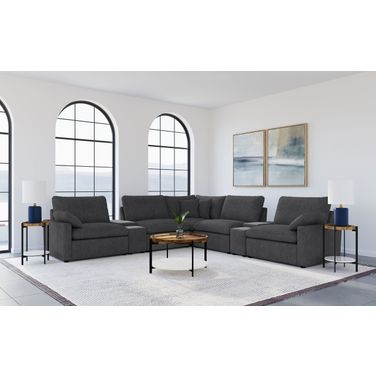 Collins 7-piece Modular Power Reclining Sectional In Dark Grey