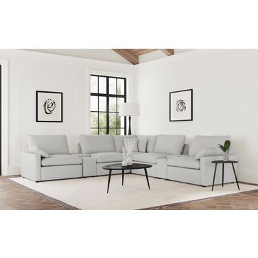 Collins 7-piece Modular Power Reclining Sectional In Grey