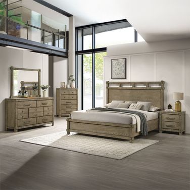 Colton Bedroom Set In Antique White Oak