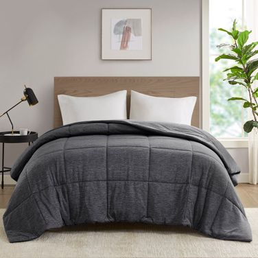 Comfort Cool Jersey Knit Oversized Down Alternative Twin/Twin XL Comforter In Black