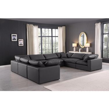 Comfy Vegan Leather 8 Piece Modular Sectional In Black and Espresso