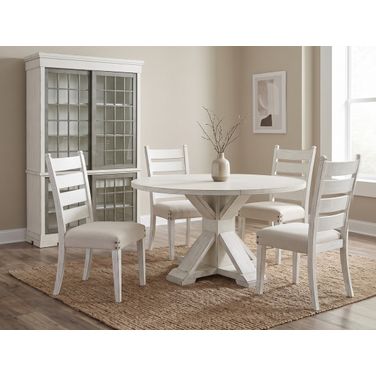 Coming Home Get Together Round Dining Room Set In Chalk