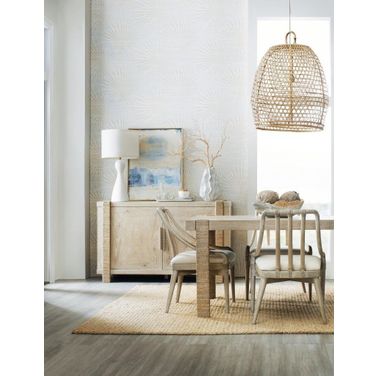 Commerce and Market Seaside Rectangle Dining Room Set with 1-22 Inch Leaf Table In Light Wood