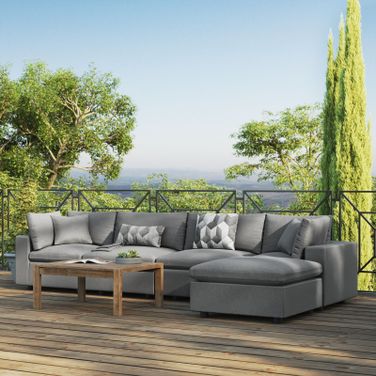 Commix 5-Piece Outdoor Patio Sectional Sofa EEI-5583-CHA