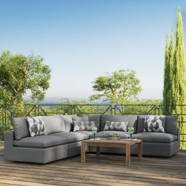 Commix 5-Piece Outdoor Patio Sectional Sofa EEI-5587-CHA