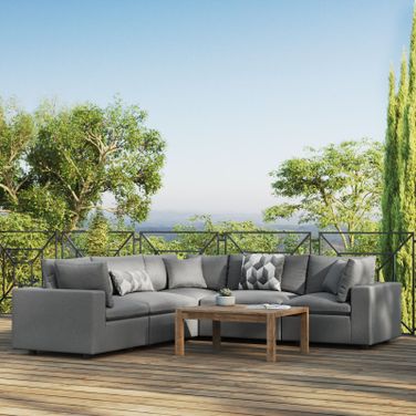 Commix 5-Piece Outdoor Patio Sectional Sofa EEI-5589-CHA