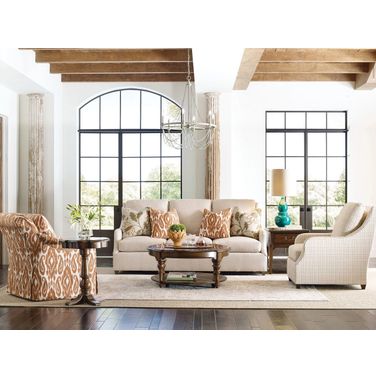 Commonwealth Round Occasional Table Set In Warm Brunette