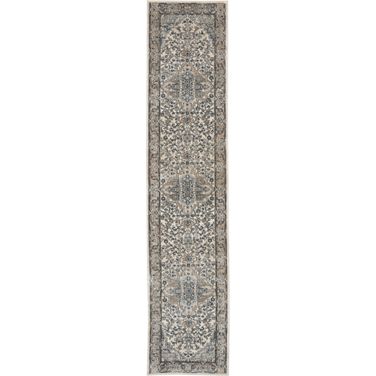 Concerto 2'2" x 16' Indoor Rug In Ivory Grey