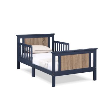 Connelly Reversible Panel Toddler Bed In Midnight Blue and Vintage Walnut