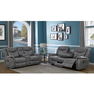 Conrad Reclining Living Room Set In Grey