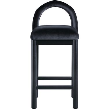 Conrad Velvet Counter Stool In Black