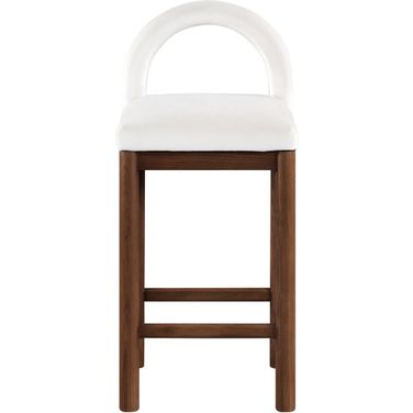 Conrad Velvet Counter Stool In Brown and Cream